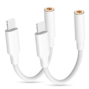 2-Pack iPhone Headphone Jack Adapter for Audio