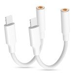 2-Pack iPhone Headphone Jack Adapter for Audio