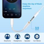 2-Pack iPhone Headphone Jack Adapter for Audio