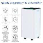 KioGro 12L Electric WIFI Dehumidifier with Lights