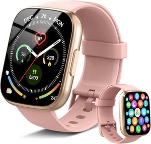Pink Smart Watch with HD Touch Screen & Fitness Tracker