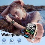 Pink Smart Watch with HD Touch Screen & Fitness Tracker