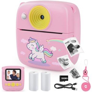 Instant Print Kids Camera with Photo Paper & Card