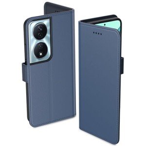 Aiziki Blue Premium Leather Wallet Case for Honor 90