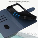 Aiziki Blue Premium Leather Wallet Case for Honor 90