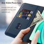 Aiziki Blue Premium Leather Wallet Case for Honor 90