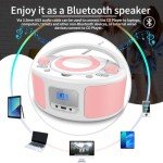 Portable Boombox CD Player with Bluetooth & FM Radio