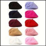 Hot Pink Wool Beret Hat for Women and Men
