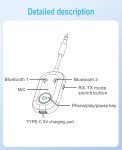 Bluetooth 5.3 Dual Pairing Wireless Adapter for Audio
