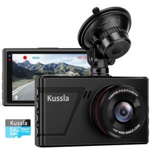 Kussla 1080P Dash Cam with 64GB Card