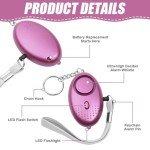 5 Pack Flintronic Personal Security Alarms with LED