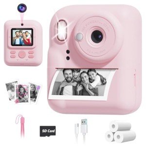 Kids Instant Print Camera - 1080P Dual Lens Pink
