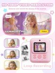 Kids Instant Print Camera - 1080P Dual Lens Pink