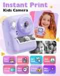 Kids Instant Print Camera - 1080P Purple Toy