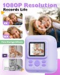 Kids Instant Print Camera - 1080P Purple Toy