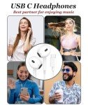 2 Pack USB C Headphones with Mic and Volume Control