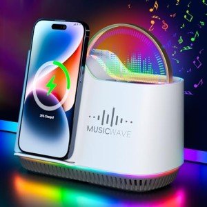 Bluetooth Speaker Night Light with Wireless Charger