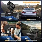ORSKEY 4K Triple Channel Dash Cam with GPS
