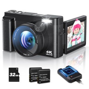 48MP 4K Vlogging Camera with Flip Screen