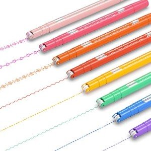 Colorful Curve Pens Set for Note Taking - 8PCs