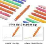 Colorful Curve Pens Set for Note Taking - 8PCs