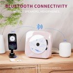 Pink Bluetooth CD Player with Clear Lid