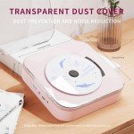 Pink Bluetooth CD Player with Clear Lid