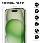 4-Pack iPhone 15 Tempered Glass Screen Protectors