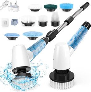 Cordless Electric Spin Scrubber with 8 Brush Heads