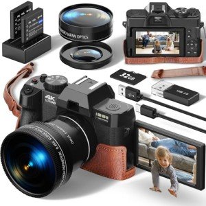 Monitech 48MP 5K Video Camera with 32GB SD Card
