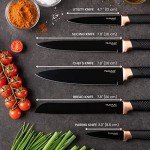 Copper 5-Piece Kitchen Knife Block Set with Acrylic