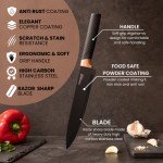 Copper 5-Piece Kitchen Knife Block Set with Acrylic