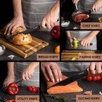 Copper 5-Piece Kitchen Knife Block Set with Acrylic