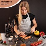 Copper 5-Piece Kitchen Knife Block Set with Acrylic