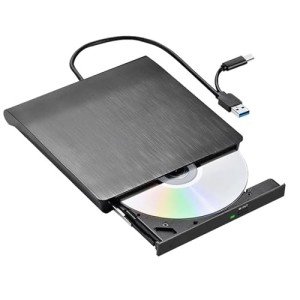 Portable USB-C External CD/DVD Drive for PCs