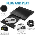 Portable USB-C External CD/DVD Drive for PCs