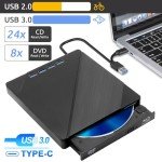 Portable Blu-ray Drive with USB-C & USB 3.0