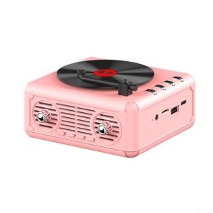 Portable Retro Wireless Speaker & CD Player - Pink