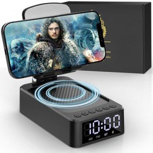 Bluetooth Speaker with Clock & Phone Stand Gadget