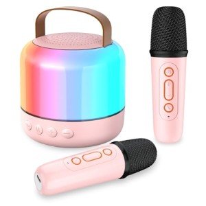Kids Karaoke Machine with 2 Microphones and Lights