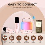 Kids Karaoke Machine with 2 Microphones and Lights