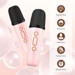 Kids Karaoke Machine with 2 Microphones and Lights