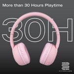 Louise & Mann Pink Bluetooth Headphones with Microphone