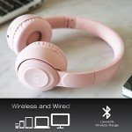 Louise & Mann Pink Bluetooth Headphones with Microphone