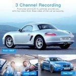 TOPGOOSE 3-Channel FHD 1080P Dash Cam Bundle