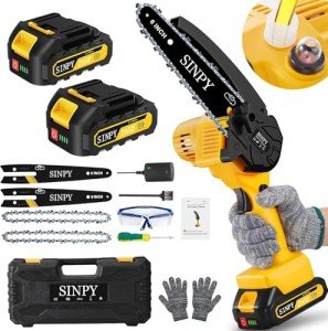 Cordless Mini Chainsaw with Batteries and Charger