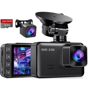 Dual Dash Cam with 2.5K HD, Night Vision