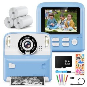 Kids Instant Print Camera with 32GB Card & Paper
