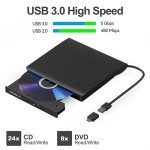 Portable USB 3.0 External CD/DVD Drive for Laptops