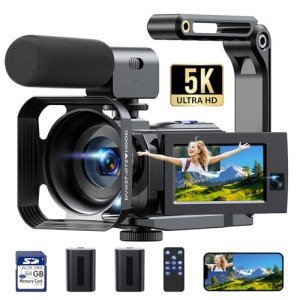 5K Dual Lens Video Camera with Accessories
